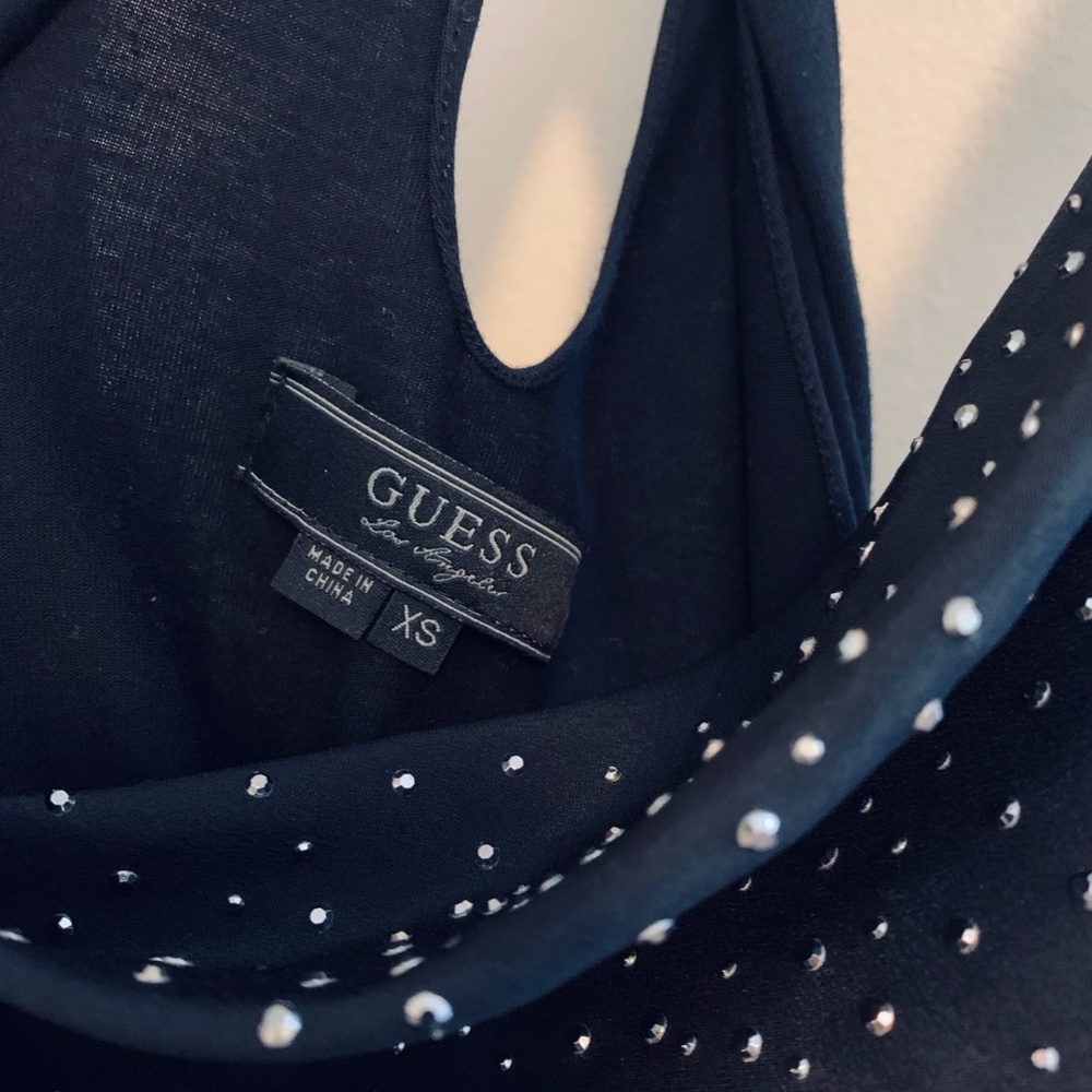 Guess Black Rhinestone Tank Top - Picture 3 of 5